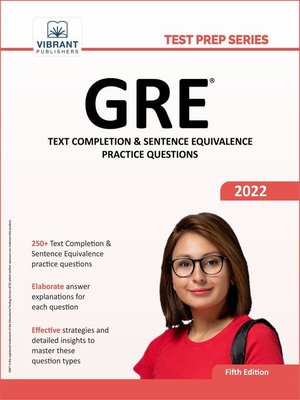 cover image of GRE Text Completion and Sentence Equivalence Practice Questions ()